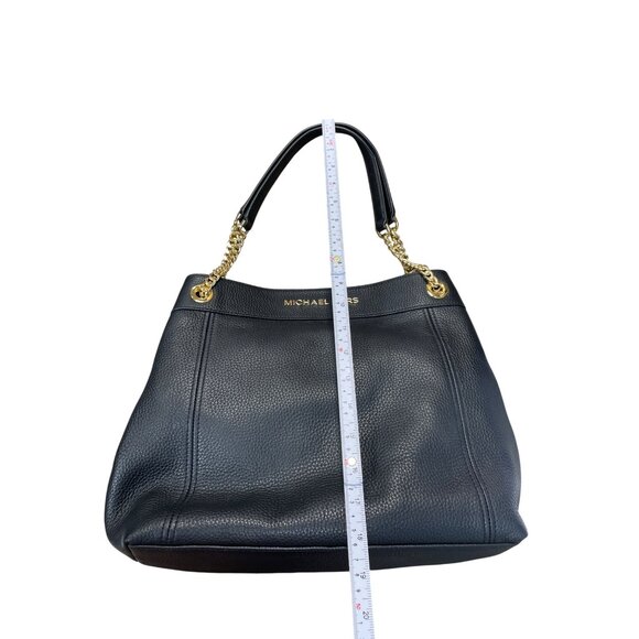 Michael Kors womans Balck Jet Set Large Chain Gold leather Shoulder Tote Handbag - Picture 8 of 16